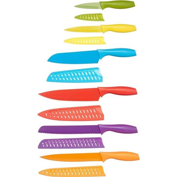 Kitchen 12-Piece Knife Set, 6 Knives with 6 Blade Guards - Picture 1 of 10